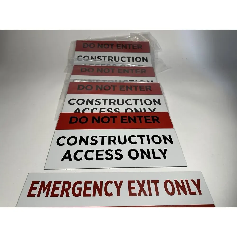 Bulk Lot Aluminum Construction & Emergency Exit Signs – Adhesive Backed